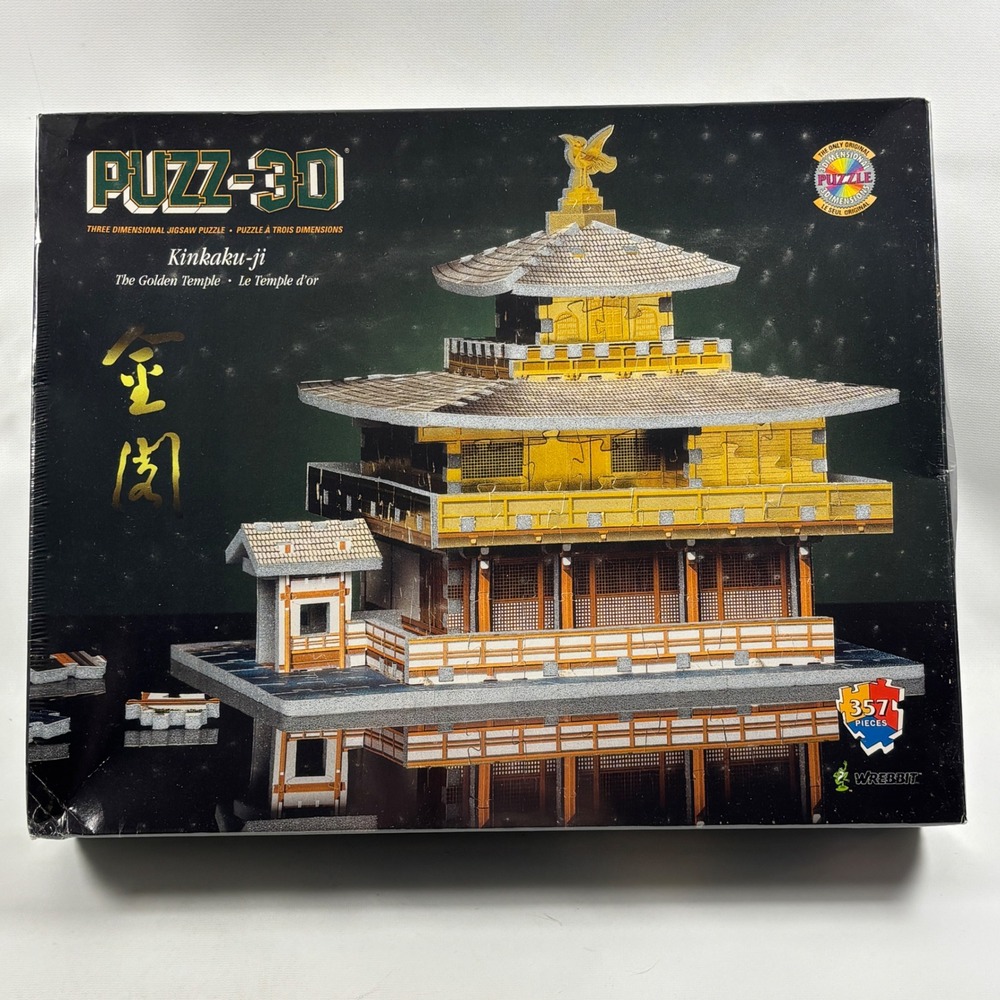 Puzz-3D Kinkaku-ji The Golden Temple 357 Piece 3D Jigsaw Puzzle 1995 Wrebbit